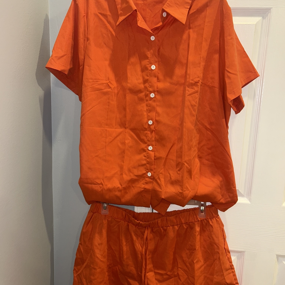 Women's Orange Sleepwear Set
